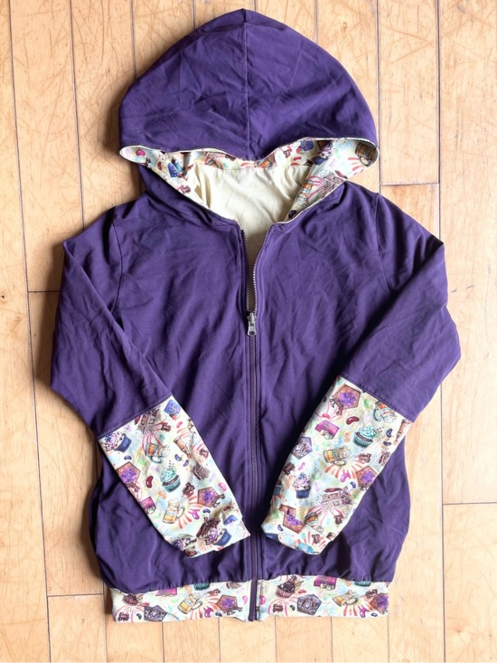 Harry Potter Theme Handmade Purple Zip-Up Hoodie Jacket Size Medium